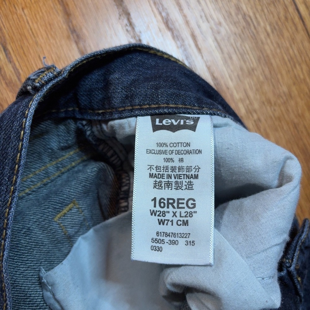Levi 505 Regular‎ Jeans Women's 16 Reg (28X28) Straight Leg 100% Cotton Denim - Picture 4 of 10
